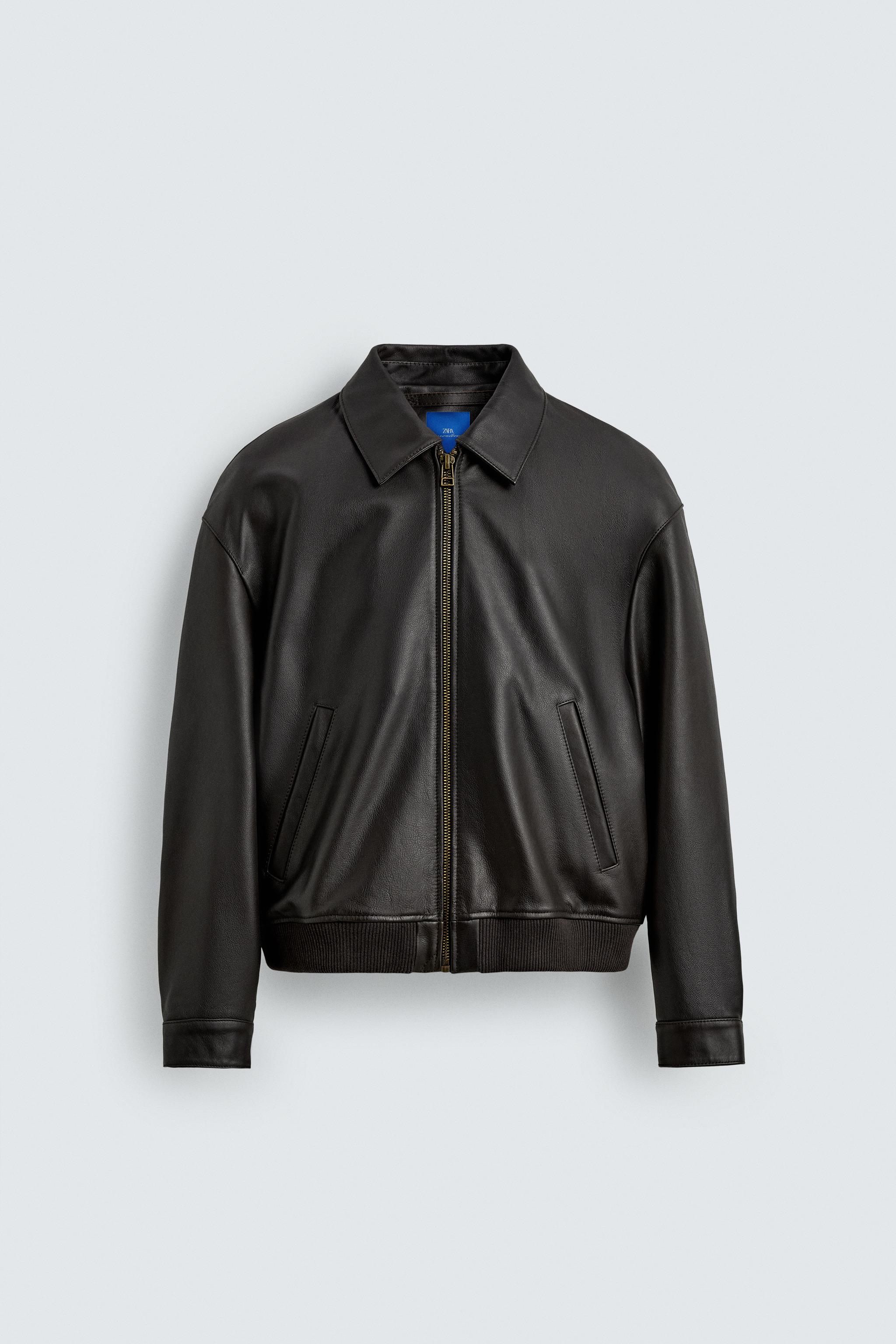 AARON LEVINE X ZARA LEATHER BOMBER JACKET